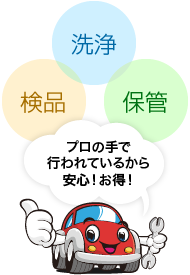 洗浄・検品・保管がプロの手で行われているから安心！お得！